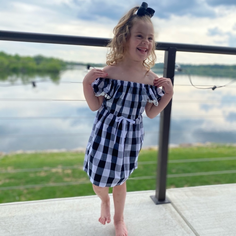 NEW - Black and White Plaid Dress